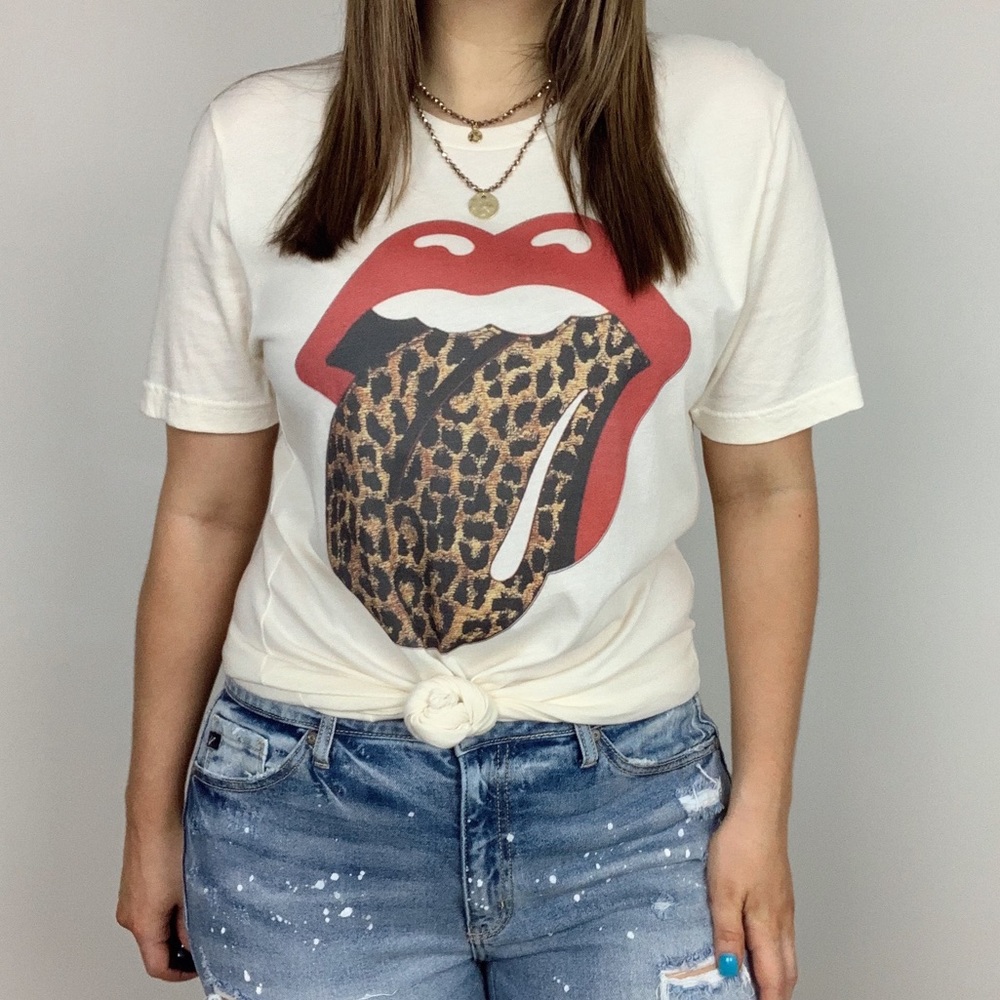 Rolling Stones Leopard Tongue Graphic Band Tee - Picture 4 of 7